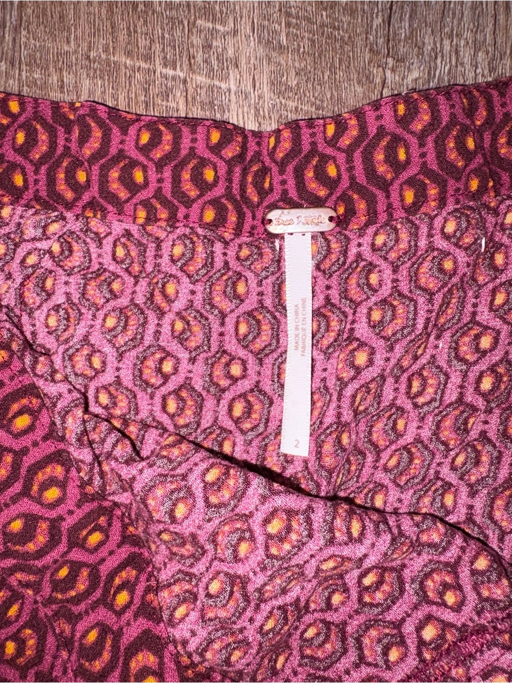 Free People Burgundy Two-Piece Tank & Patterned Skirt - Picture 4 of 6